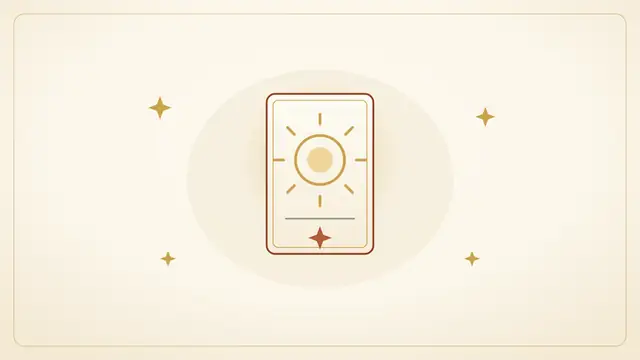 Illustration : une carte de tarot ornée d'un soleil, pour le rituel de la carte du jour