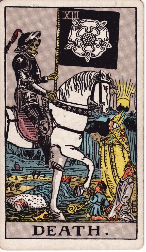 Carte de tarot La Mort, arcane XIII, jeu Rider-Waite-Smith